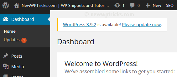 Hide Upgrade Notice from WordPress Dashboard